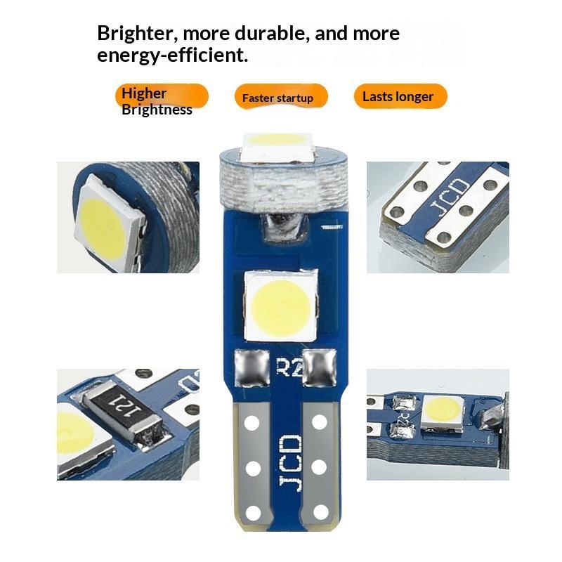 10Pcs T5 Led Bulb Canbus W3W 7 - огляд і ціна Interior Photography Lighting