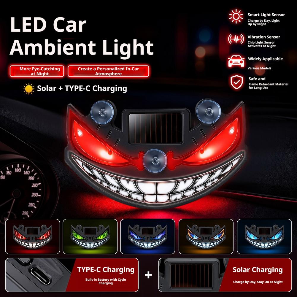 Solar Devil Eye Car LED Decor  - огляд і ціна Interior Photography Lighting