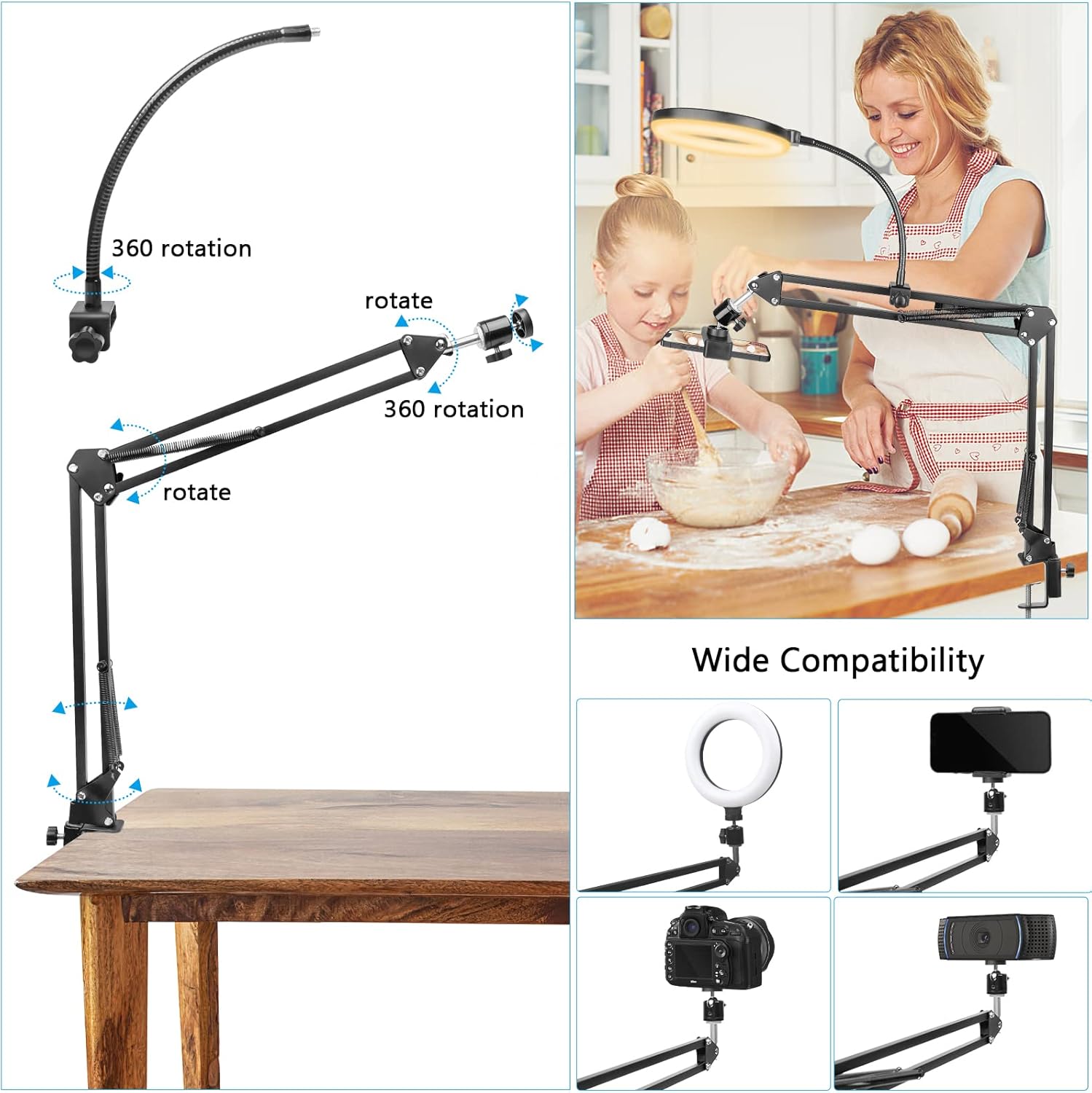 Ring Light with Stand and Phon - огляд і ціна Photography Lighting Overhead
