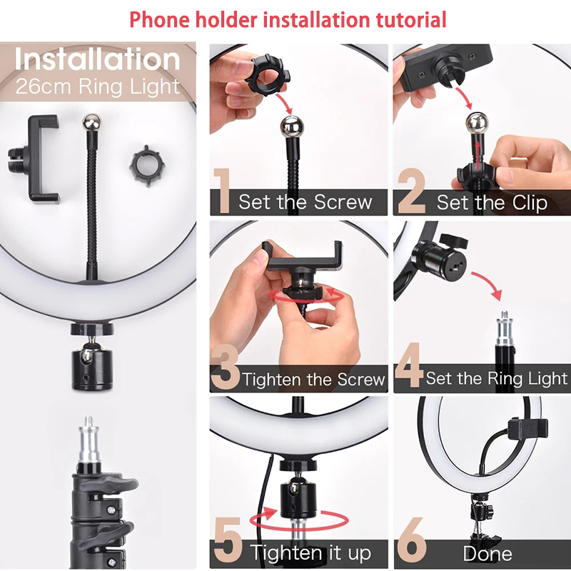 Video Light 16/26/33cm Selfie  - огляд і ціна Photography Lighting Overhead