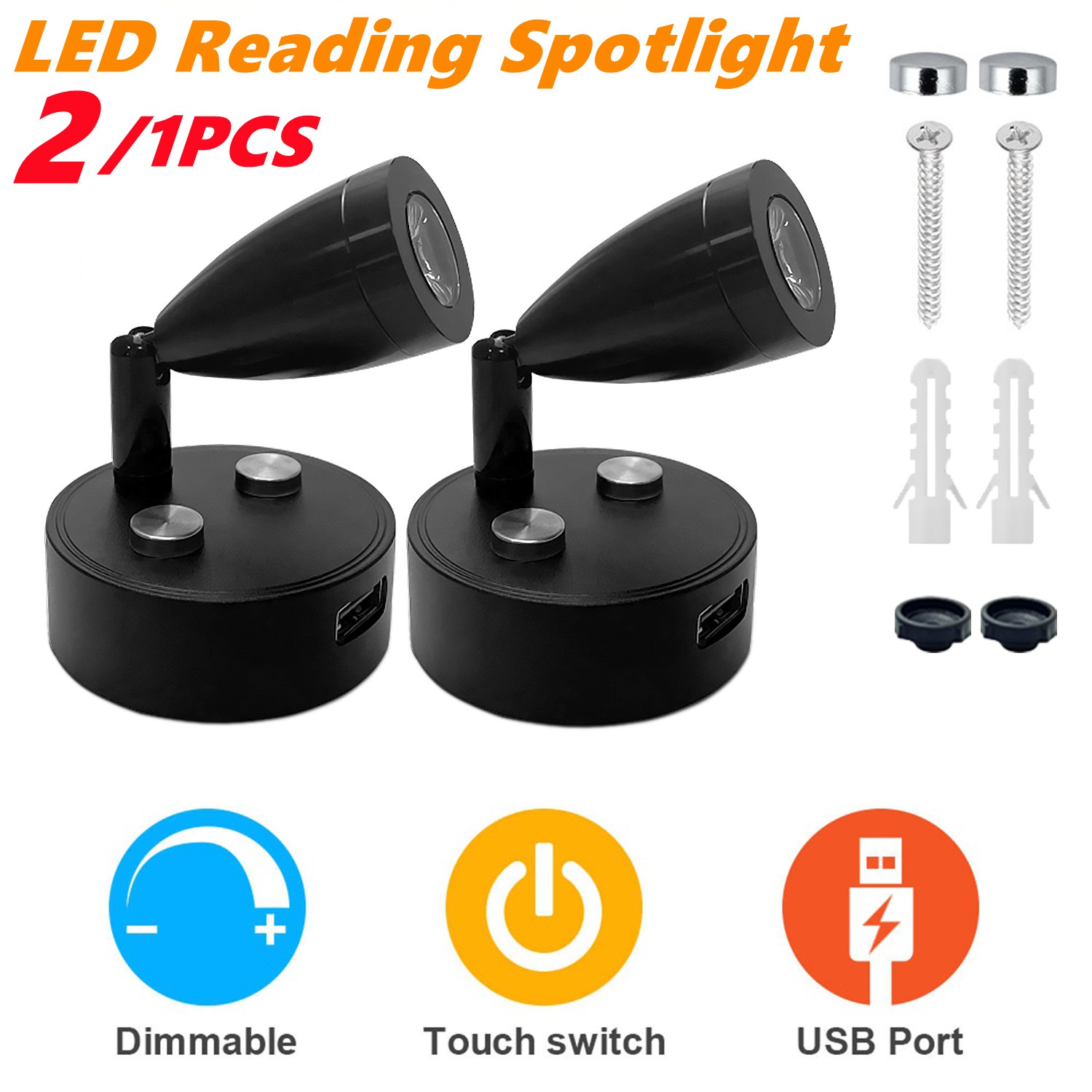 2/1PCS Silver/Black DC 12-24V  - огляд і ціна Interior Photography Lighting