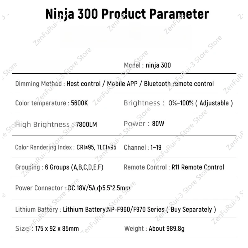 Ninja 300 80W LED Continuous V - огляд і ціна Photography Lighting Continuous
